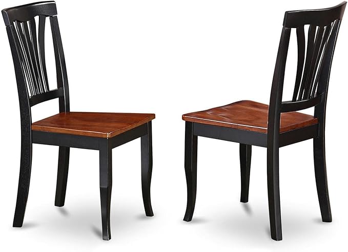 East West Furniture SUAV3-BCH-W 3 Piece Dining Room Table Set Contains a Round Kitchen Table with Dropleaf & Shelves and 2 Dining Chairs, 42x42 Inch, Black & Cherry