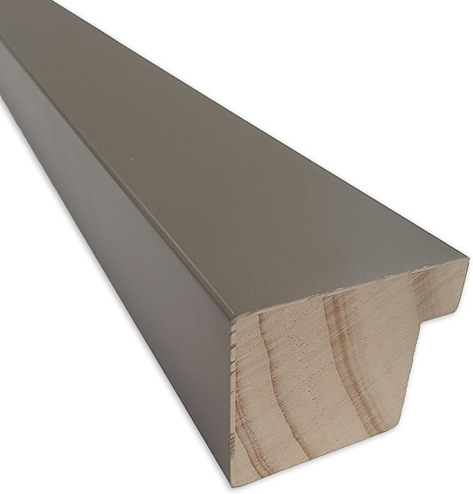 Amanti Art Grey Wall Mirror 33x43 Edwin Clay Grey Rectangle Bathroom Mirror for Wall Decor Living Room, X-Large Casual Wood Frame, Hangs Horizonally and Vertically, Bathroom Decor, Beveled Edge