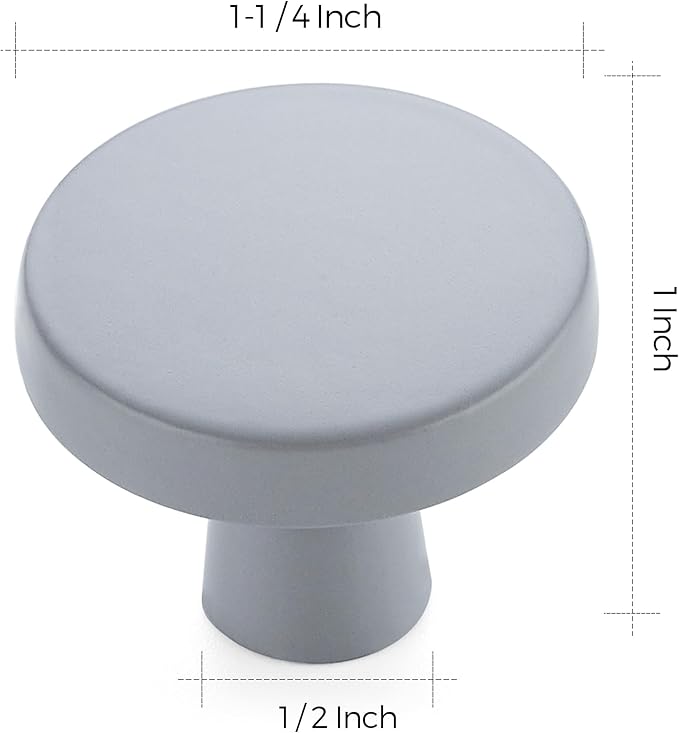 Ravinte 15 Pack Drawer Pulls 1-1/4 Inch Kitchen Cabinet Knobs Solid Round Dresser Drawer Knobs Grey Dresser Knobs Drawer Knobs Simple Cabinet Hardware for Cupboard Drawer Pulls