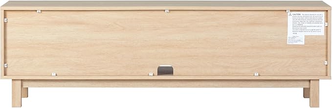 Walker Edison Tage Modern Pull-Open Door Low Stand for TVs up to 65 Inches, 58 Inch, Coastal Oak