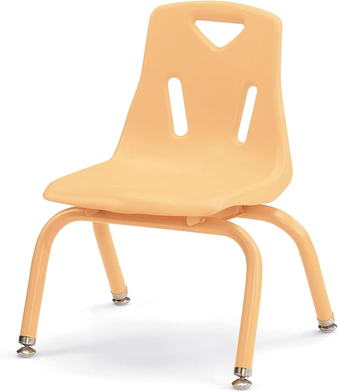 Berries Jonti-Craft 8120JC6251 Stacking Chairs with Powder-Coated Legs, 10" Height, Camel, Pack of 6