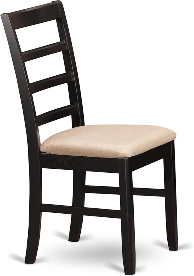East West Furniture ANPF5-CAP-C 5 Piece Dining Set Includes a Round Kitchen Table with Pedestal and 4 Linen Fabric Upholstered Dining Chairs, 36x36 Inch, Cappuccino