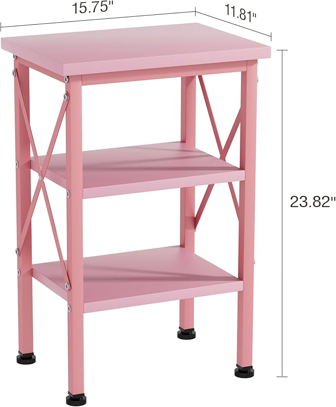 VECELO Modern Nightstands X-Design Side End Table Night Stand with Storage Shelf for Bedroom,Living Room,