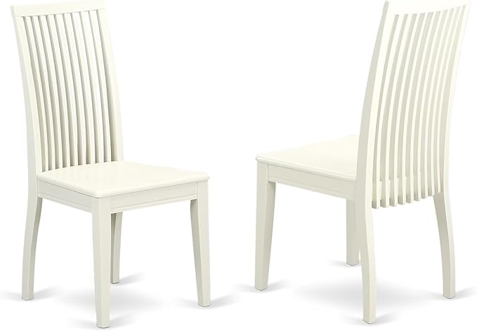 East West Furniture DOIP9-LWH-W 9 Piece Dining Set Includes a Rectangle Dining Table with Butterfly Leaf and 8 Kitchen Chairs, 42x78 Inch, Linen White