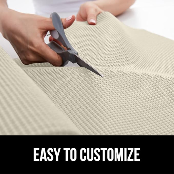 GORILLA GRIP powerGRIP Drawer Shelf and Cabinet Liner, Thick Strong Hold, Non-Adhesive Liners Protect Kitchen Cabinets and Cupboard, Bathroom Drawers, Easy Install, Breathable Mat, 20" x10', Cream