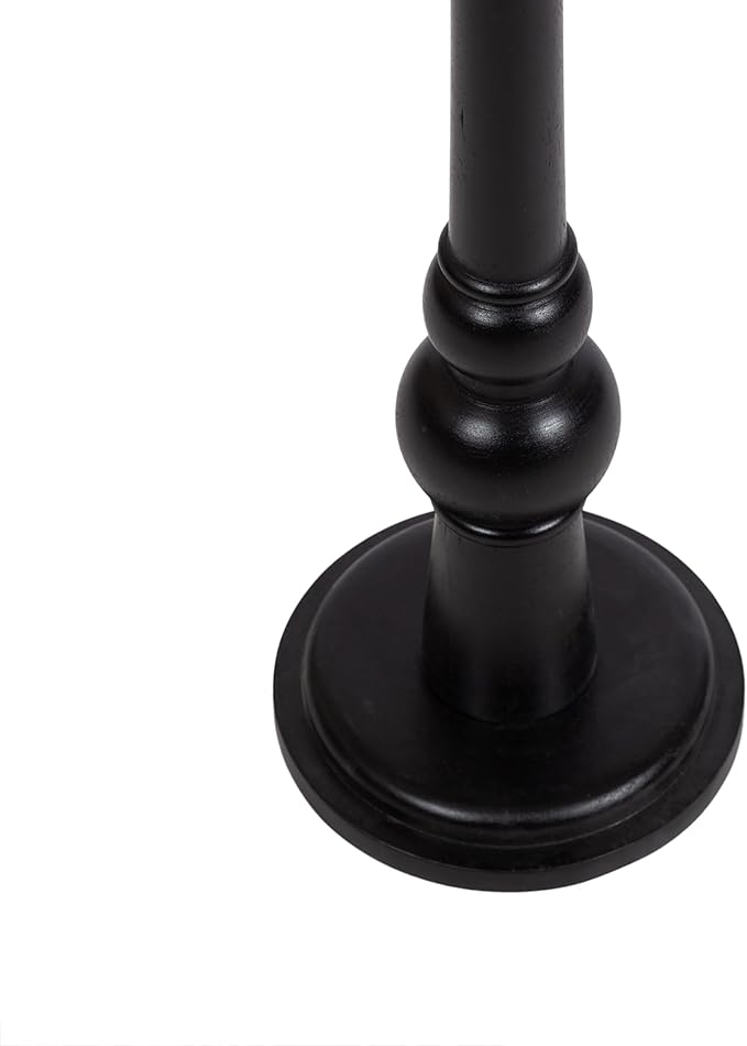Kate and Laurel Wegner Traditional Wooden Round Drink Table, 8 x 23, Black, Elegant and Durable Pedestal Table for Use as Small Drink Table, Plant Stand, or Decorative Item Display