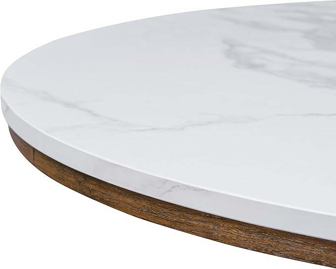 ERYE Contemporary Wooden Round Dining Table, More Decorative Rubber Wood Diningtable for Living Space