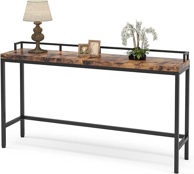 Tribesigns 70.9 inch Extra Long Sofa Table, Narrow Console Table Behind Couch, Rustic Industrial Entryway Table Skinny Hallway Table for Living Room