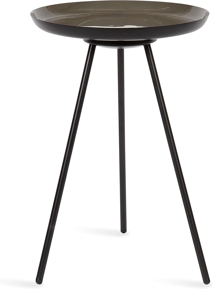 Kate and Laurel Laranya Modern Side Table 15 x 15 x 23 Brown and Black Chic Minimalist Bedroom Nightstand Table