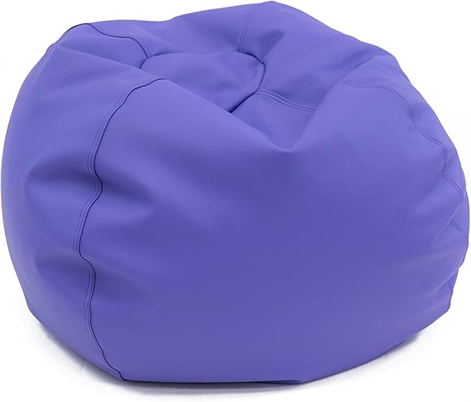 Children's Factory 35" Round Bean Bag, Bean Bag Chair with Water-Resistant Cover for Kids, Flexible Seating for Classroom Elementary, Easy to Clean, Purple