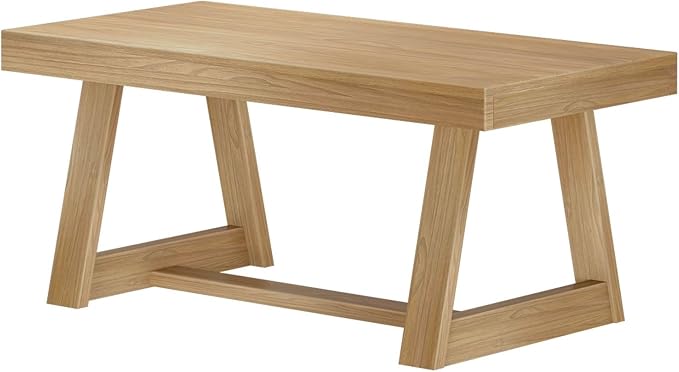 Plank+Beam Classic Rectangular Coffee Table, 40 Inch Farmhouse Coffee Table, Mini Center Tables for Small Spaces, Small Living Space Tea Table, Blonde Wirebrush