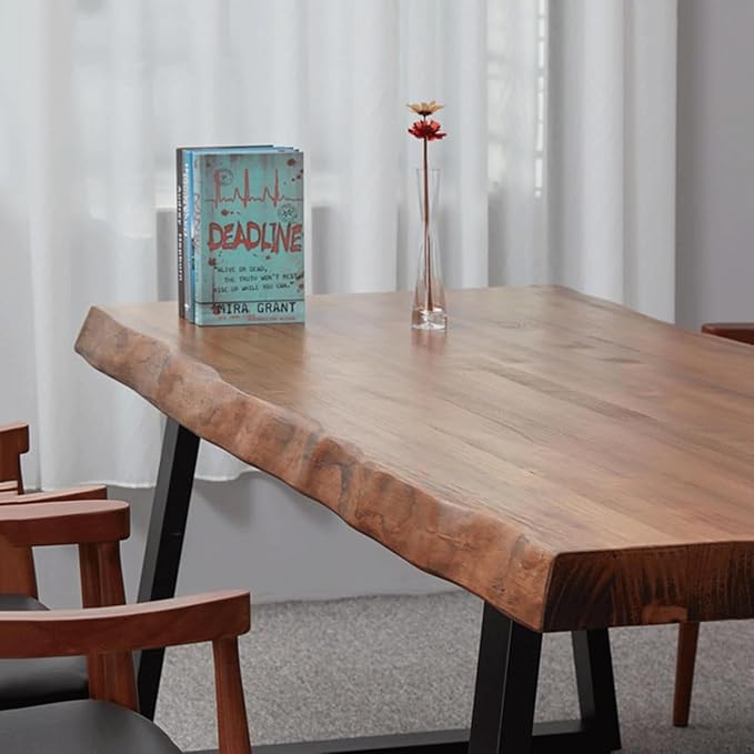 Pine Computer Desk, Modern Solid Wood Home Office Desk, Long Rural Farmhouse Pine Dining Table, Administrative Workstation Computer Desk, Suitable for Living Room and Dining Room (55inch)