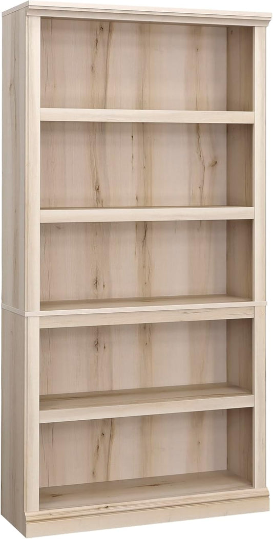 Sauder 5 Tier Book Shelf Wooden Bookcase Multipurpose Bookshelf for Home Office, Living Room, in Pacific Maple