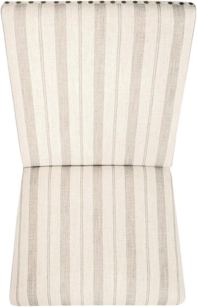 HomePop Upholstered Wood Apron Dining Chair - Taupe Stripe (Set of 2)