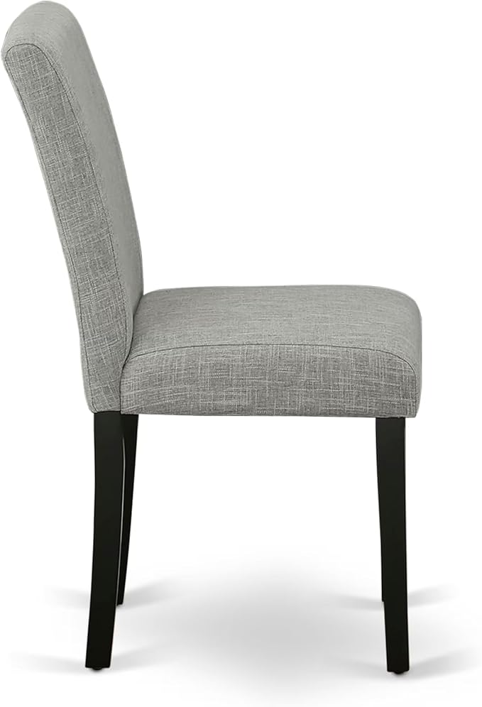 East West Furniture V697AB106-7 7 Piece Dinette Set Consist of a Rectangle Dining Room Table with V-Legs and 6 Shitake Linen Fabric Parsons Dining Chairs, 40x72 Inch, Multi-Color