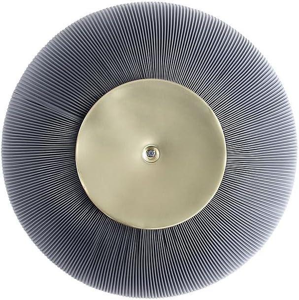 Manhattan Comfort Anderson Modern 28.15" Round Coffee Table 2.0 - Ceramic Marble Tabletop, Elegant Pleated Leatherette Details & Gold Base, Fully Assembled Accent Furniture, Set of 1, Grey
