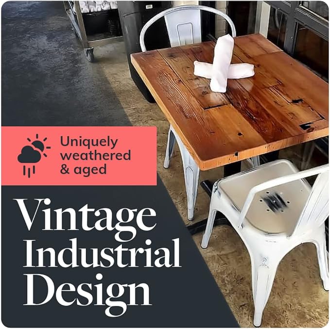 Reclaimed Wood Table Top - Rustic Recycled Wooden Piece Perfect for Kitchens, Dining and Coffee Table Tops (Reclaimed Wood Table Top - Economy, 36" x 36")