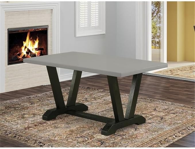 East West Furniture VT696 V-Style Modern Kitchen Table - a Rectangle Dining Table Top with Stylish Legs, 36x60 Inch, Multi-Color