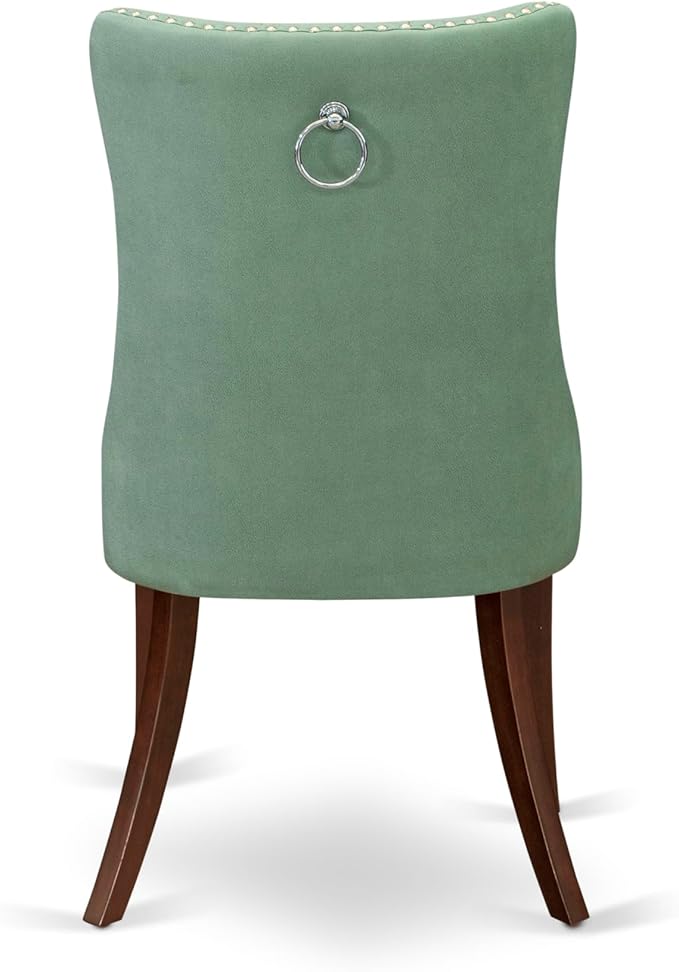 East West Furniture DODA7-MAH-22 7 Piece Dining Set Consists of a Rectangle Wooden Table with Butterfly Leaf and 6 Polyester Fabric Upholstered Chairs, 42x78 Inch, Mahogany