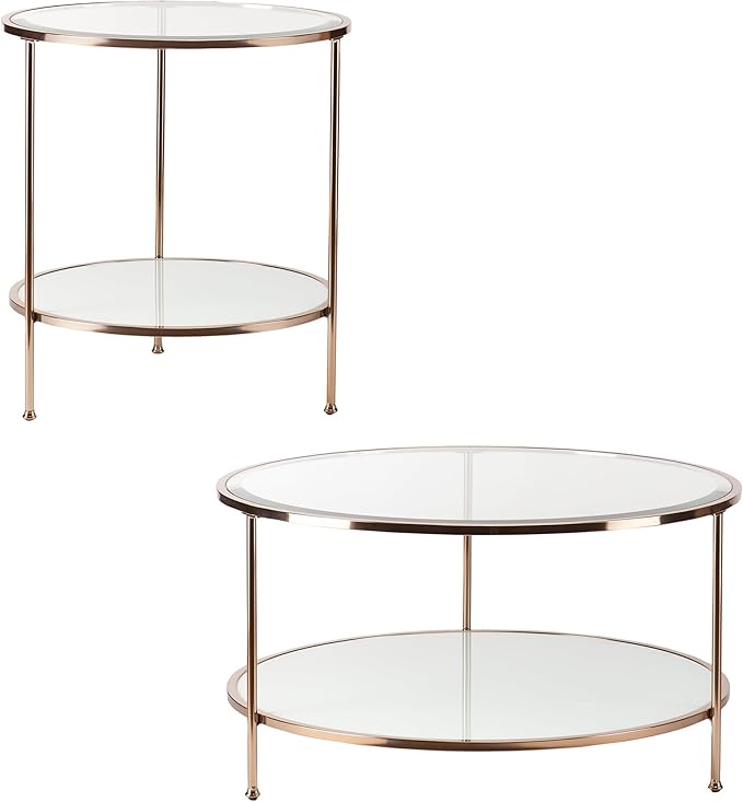 SEI Furniture Risa Cocktail Table, Gold, 34 in x 34 in x 18 in
