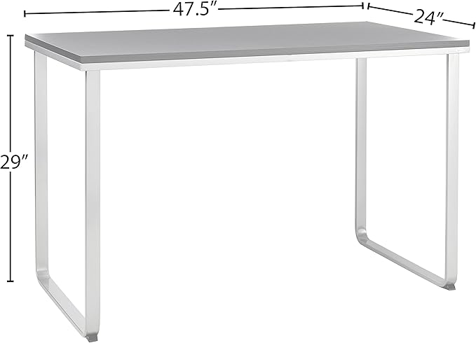 Safco Products 1943BLSL Home Office Table Computer Desk, Black and Silver