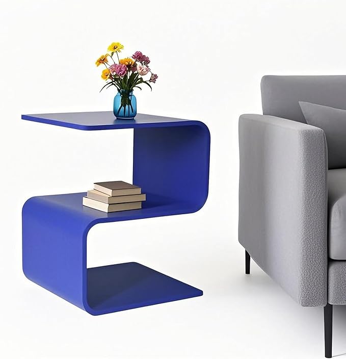 Acrylic Side Table,17.7" H S-Shaped end Table for Living Room,Clear Nightstand,Bedside Table for Bedroom,Used for The Bathroom Storage Table