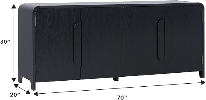 Walker Edison Chantelle Sideboard TV Stand with Storage, 70", Black