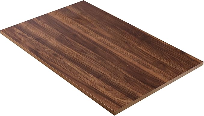 Kaboon Universal Tabletop 36"x20", Solid One-Piece Melamine Table Top, Double L-Desk Floating Desk DIY, Home and Office,Dark Walnut