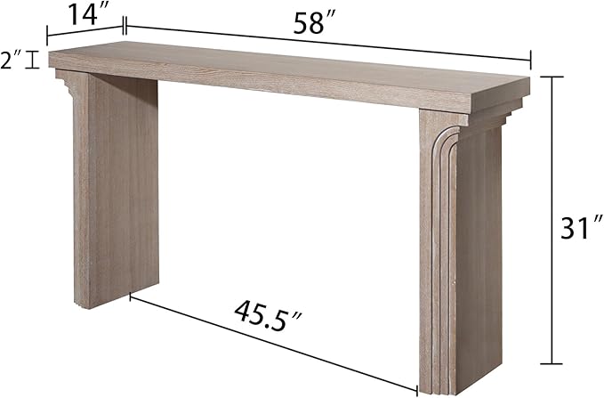 KEIKI Wood Entryway Console Table Behind Couch & Sofa, Modern Minimalist Style for Entrance, Hallway, Living Room, Natural