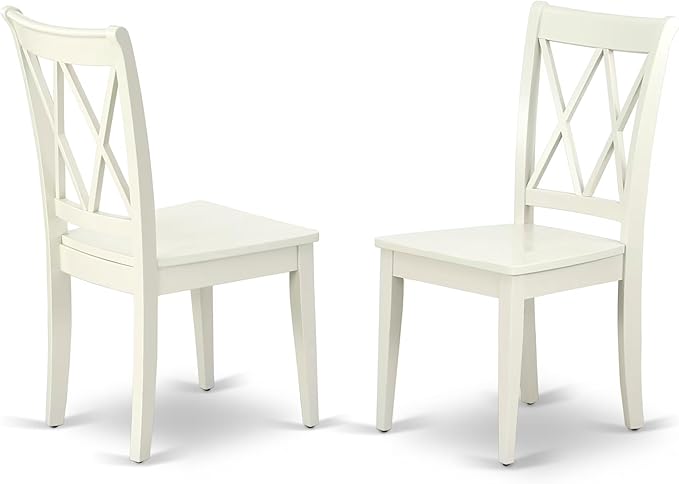 East West Furniture MZCL5-LWH-W 5 Piece Dinette Set for 4 Includes a Rectangle Dining Room Table with Dropleaf and 4 Dining Chairs, 36x54 Inch, Linen White