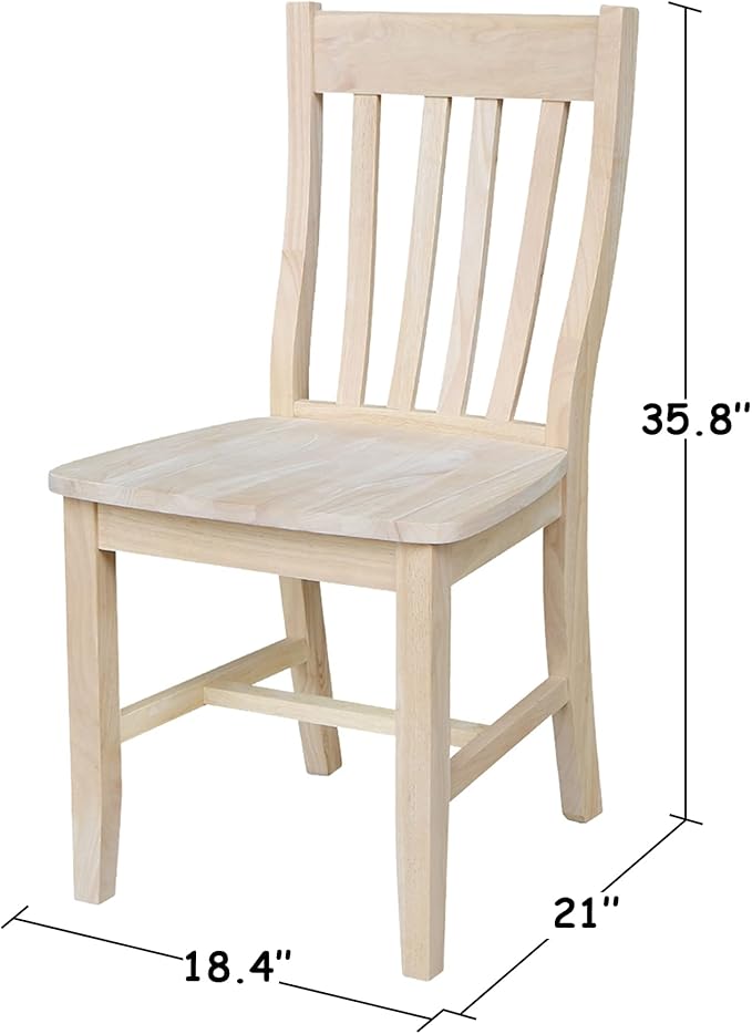 Set of Two Cafe Dining Chairs, Unfinished