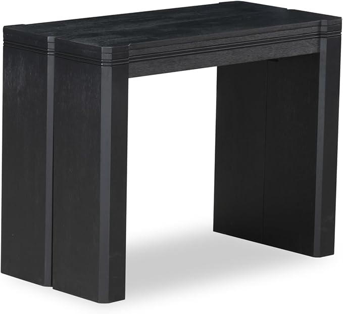 X07SI-B06-48 - 9-piece Dining Room Table Set a Rectangular Kitchen Table and a wooden Bench and 7 coffee Linen Fabric Dining Chair, 39x120 Inch, Wire Brushed Black