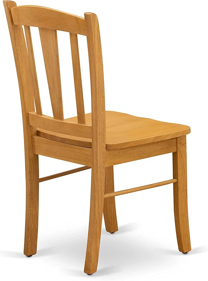 East West Furniture MZDL5-OAK-W 5 Piece Dining Room Table Set Includes a Rectangle Kitchen Table with Dropleaf and 4 Dining Chairs, 36x54 Inch, Oak