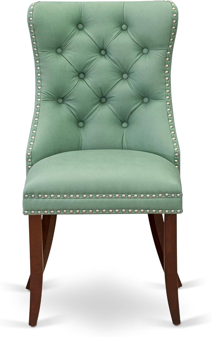 East West Furniture DODA5-MAH-22 5 Piece Kitchen Set Consists of a Rectangle Dining Table with Butterfly Leaf and 4 Polyester Fabric Upholstered Chairs, 42x78 Inch, Mahogany