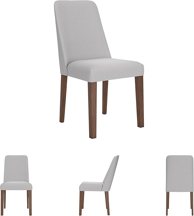 Signature Design by Ashley Lyncott Contemporary Dining Room Upholstered Side Chair with Foam Cushion, Set of 2, Cream & Brown