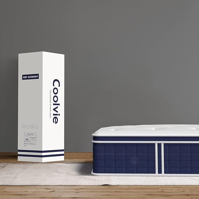 Full Size Mattress 12 Inch, Coolvie Firm Mattress Hybrid in a Box with CertiPUR-US® Certified Foam, Individual Pocket Spring for Motion Isolation & Pressure Relief- Comfort Night Sleep-100-Night Trial