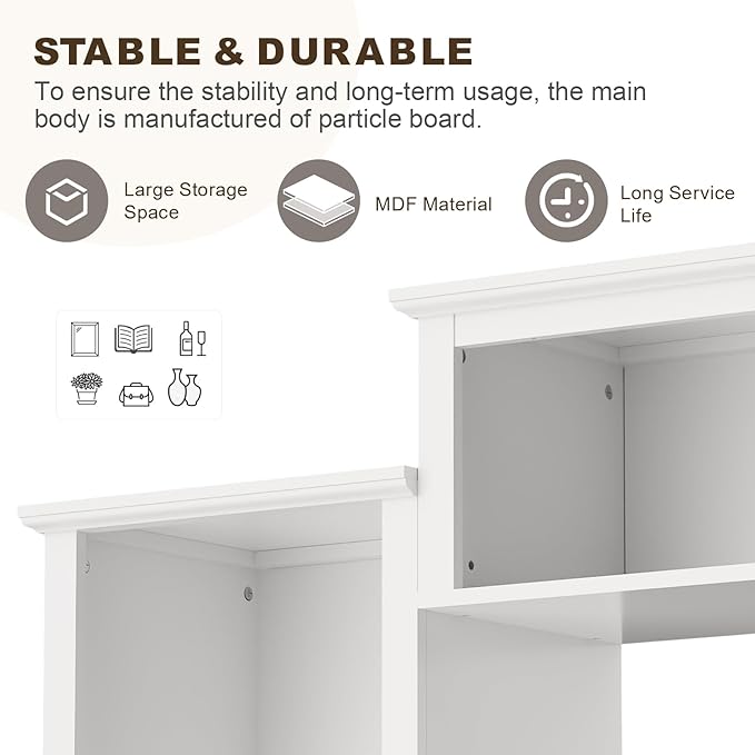 Wall Unit TV Stand with Storage & LED Lights, Large Entertainment Center with Bookshelves for TVs up to 75", Media Console for Living Room, White