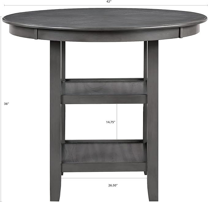 New Classic Furniture Cori 5-Piece Round Dining Set with 1 Table and 4 Chairs, Gray