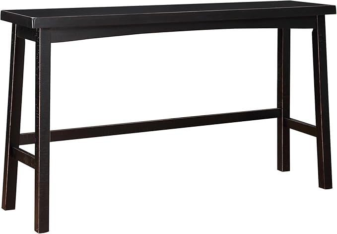 Lexicon Bar Table Set for 3, Small Kitchen Table Set Kitchen Island Table with 3 Saddle Bar Stools, 4 Piece Dining Table Set for Breakfast Nook, Living Room, Apartment, Pub Height, Black
