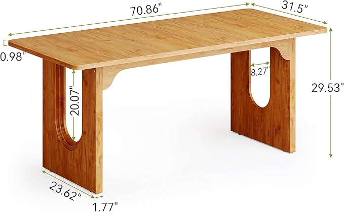 LITTLE TREE 70.8-Inch Home Office Desk, White Computer Desk with Storage, Study Writing Work Desk for Home Office, Spacious Modern Simple Desk, Brown