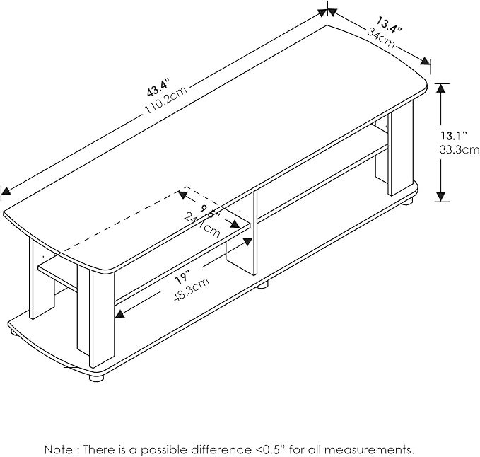 Furinno 11191BK THE Entertainment Center TV Stand, Black