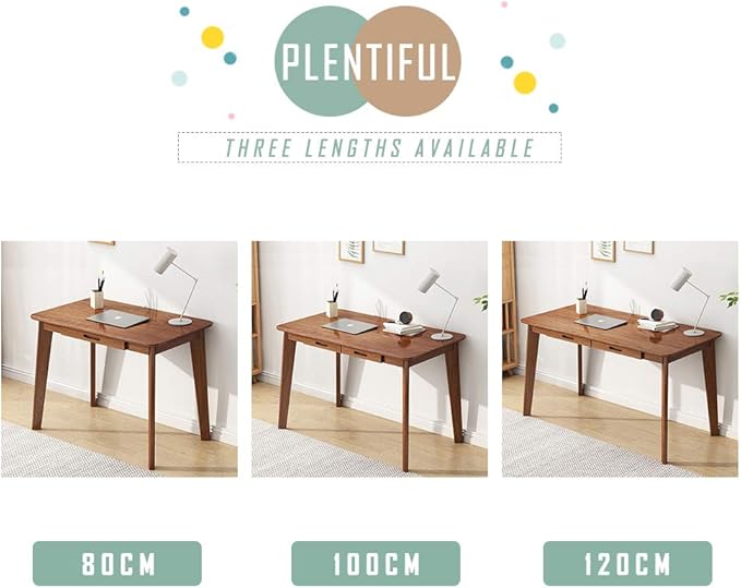 IOTXY Solid Wood Writing Desk - Home Office Workbench Desk with Drawer, Laptop Computer Work Study Table