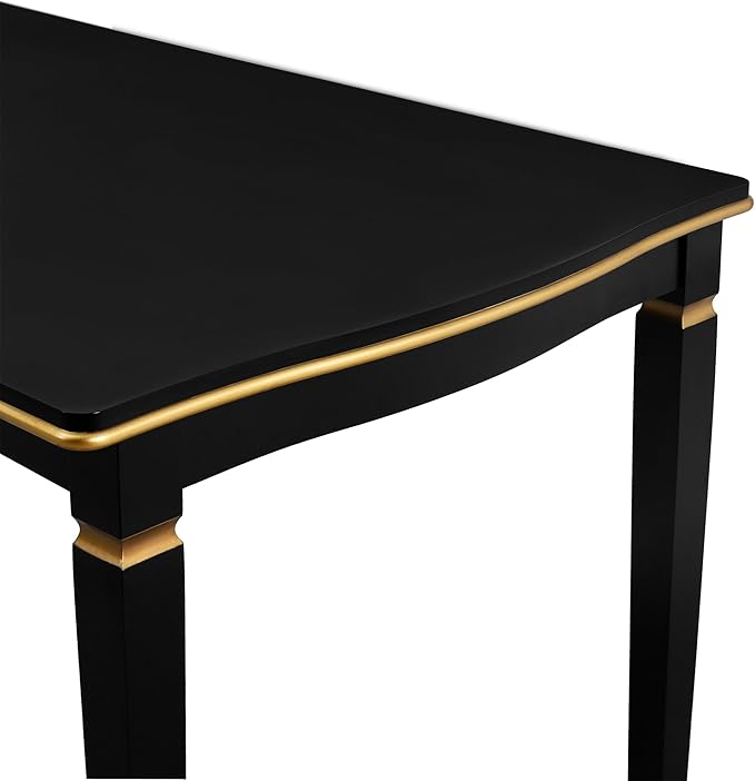 Ball & Cast Dining Table Set for 6,Kitchen Table W/ 4 High-Back Tufted Chairs & 1 Bench,6 Piece Dining Room Table Set W/ 60" Rectangular Table,for Kitchen, Living Room,Black