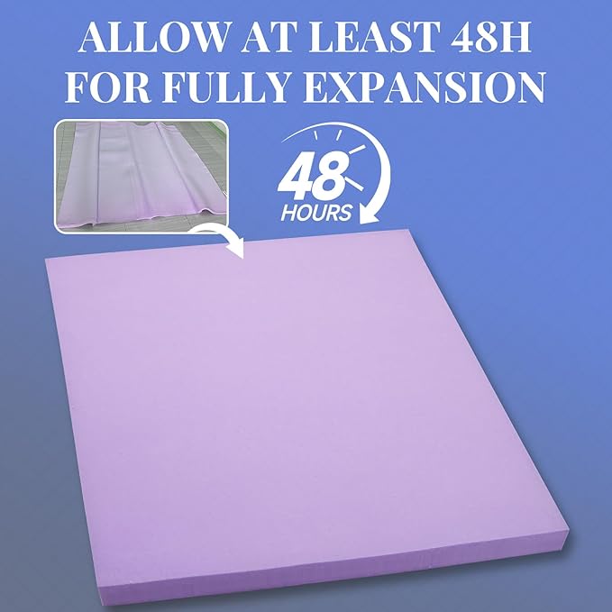 OhGeni Cooling 4 inch Dual Layer Queen Mattress Topper, 2 inch Cooling Gel Memory Foam, 2 inch Down Alternative Pillow Top Pad, Mattresses Cover for Bed, Medium Support, Fits 6”-19” Deep Pocket,Purple