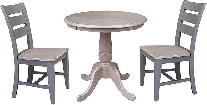 International Concepts 30" Round Top Pedestal Dining Table Solid Parawood 29.1" High, Kitchen/Dining Furniture, Easy Assembly, Residential Use Only