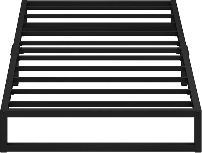 EMODA 7 Inch Twin Bed Frames No Box Spring Needed, Heavy Duty Metal Twin Platform Bed Frame, Noise Free, Easy Assembly, Black