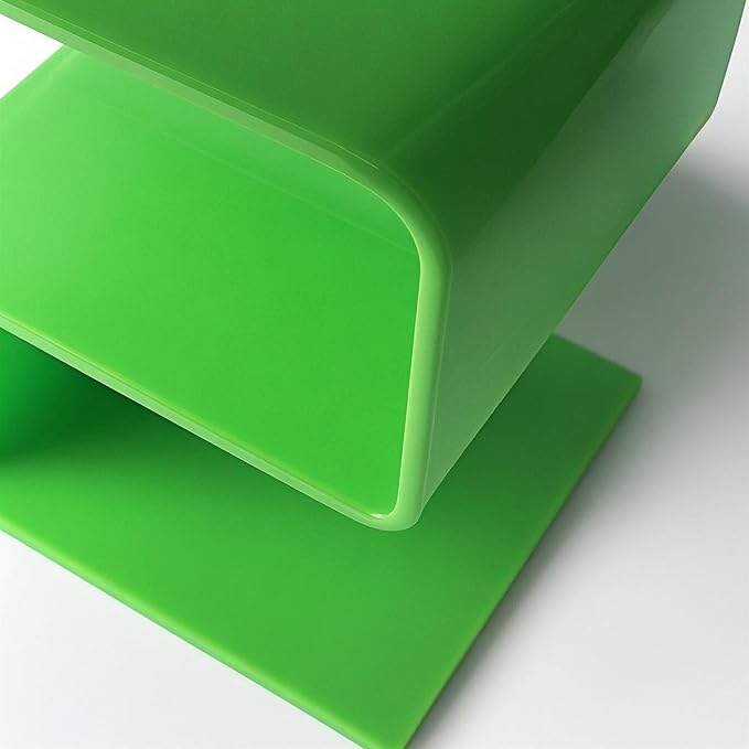 Acrylic Side Table,17.7" H S-Shaped end Table for Living Room,Clear Nightstand,Bedside Table for Bedroom,Used for The Bathroom Storage Table (Apple Green)