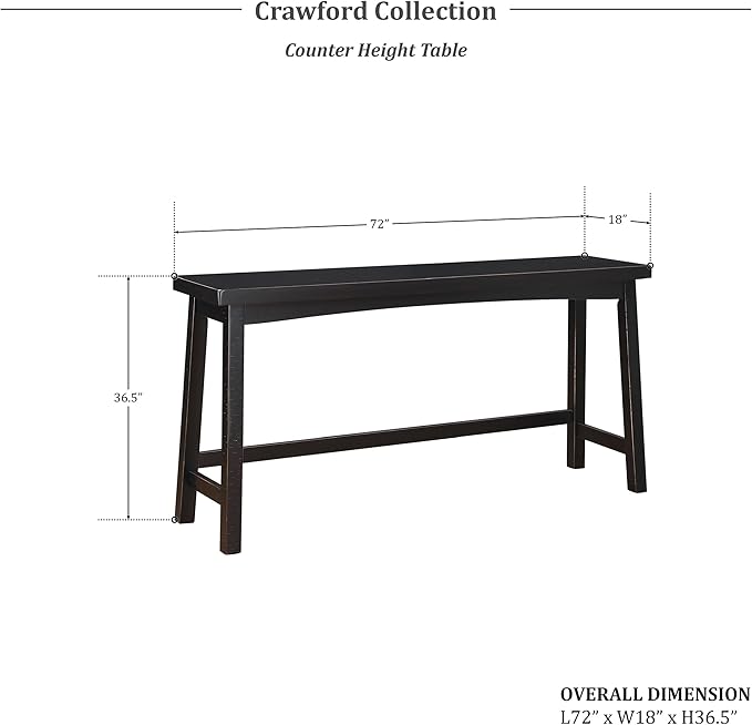 Lexicon Bar Table Set for 3, Small Kitchen Table Set Kitchen Island Table with 3 Saddle Bar Stools, 4 Piece Dining Table Set for Breakfast Nook, Living Room, Apartment, Counter Height, Black