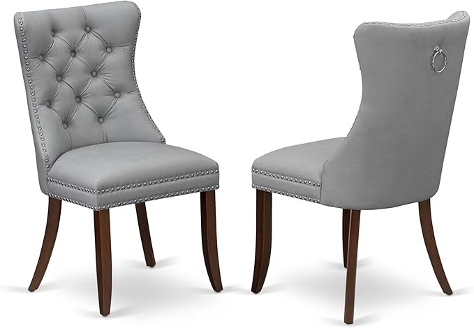 East West Furniture DODA5-MAH-27 5 Piece Dining Room Set Consists of a Rectangle Wooden Table with Butterfly Leaf and 4 Polyester Fabric Upholstered Chairs, 42x78 Inch, Mahogany