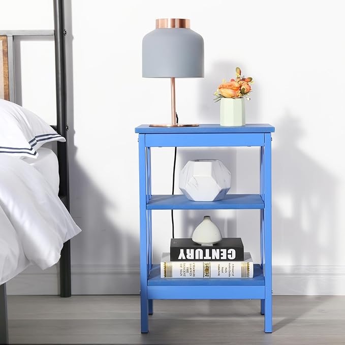 VECELO Modern Nightstands X-Design Side End Table Night Stand with Storage Shelf for Bedroom,Living Room,